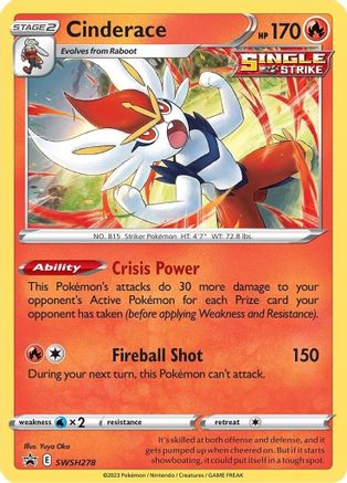 Cinderace SWSH278  - Holofoil - Promo