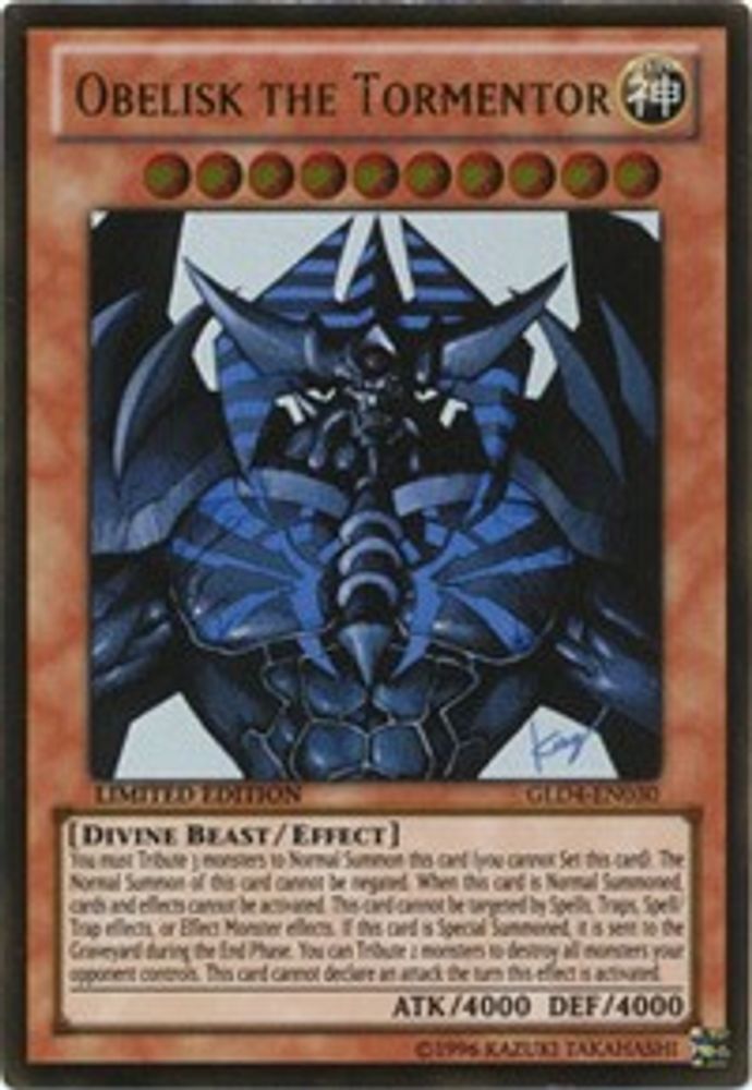 Obélisque le Tourmenteur [GLD4-EN030] Or Rare 
