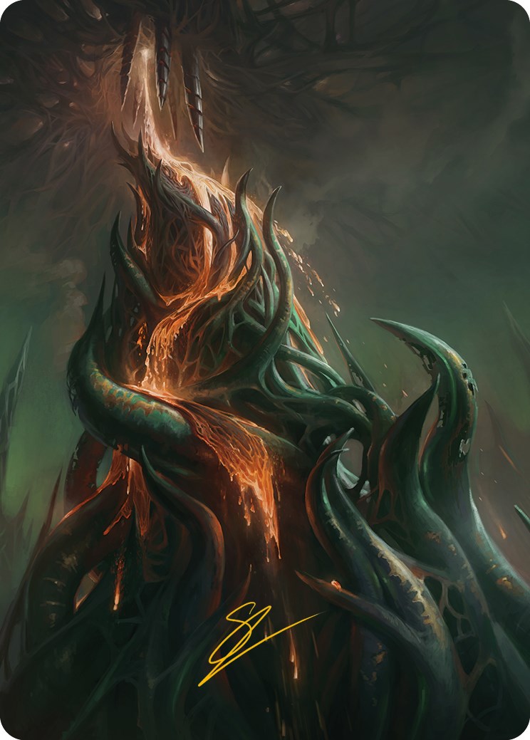 Carte d'art Copperline Gorge (signature estampillée or) [Phyrexia : All Will Be One Art Series] 