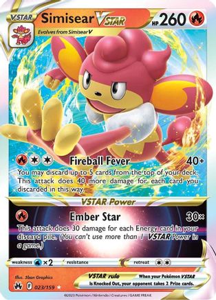 Simisear VSTAR 023  - Holofoil - Ultra Rare