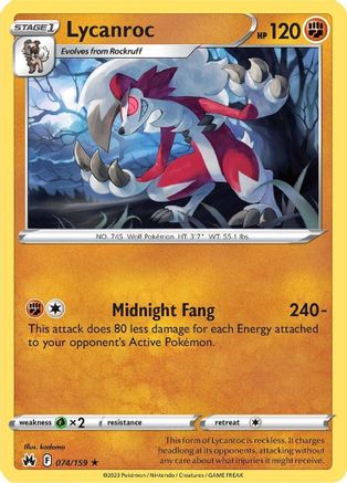 Lycanroc 074  - Rare