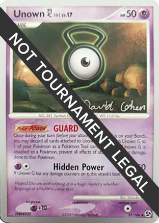 Unown G LV.17 (57/106) (Stallgon - David Cohen) [Championnats du monde 2009] 