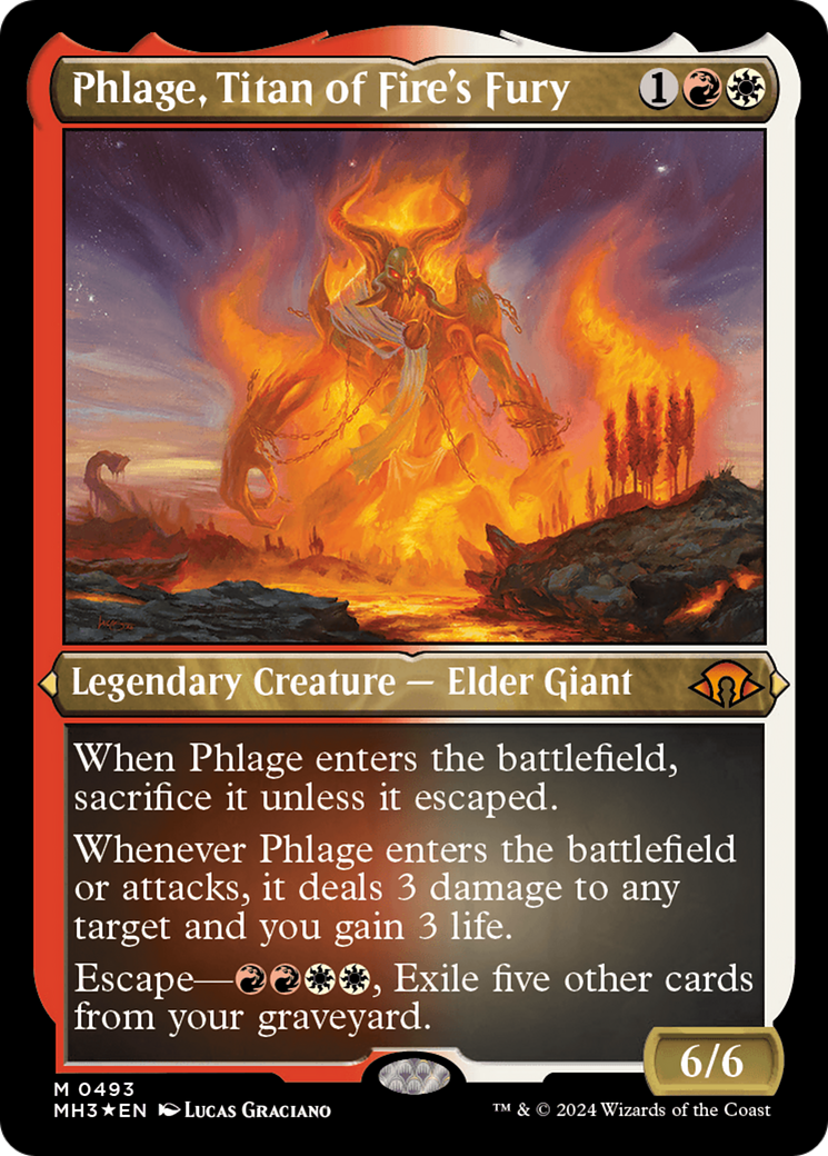 Phlage, Titan of Fire's Fury (Foil Etched) [Modern Horizons 3] 