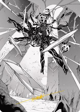 Kaito, Dancing Shadow Art Card (78/81) (Gold-Stamped Signature) (ASONE-078) - Art Series: Phyrexia: All Will Be One