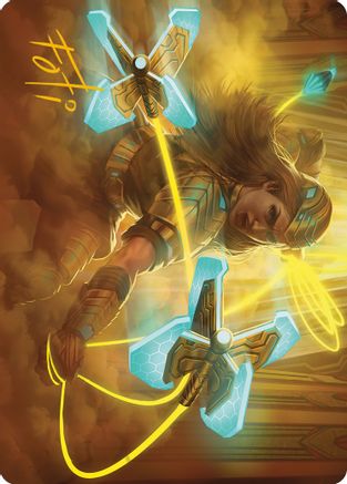 Bladehold War-Whip Art Card (Gold-Stamped Signature) (ASONE-046) - Art Series: Phyrexia: All Will Be One