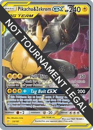 Pikachu &amp; Zekrom GX (33/181) (Juge Pikarom - Haruki Miyamoto) [Championnats du monde 2019] 
