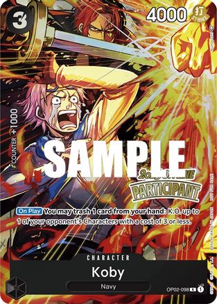 Koby (Offline Regional 2023) [Participant] (OP02-098) - Promo