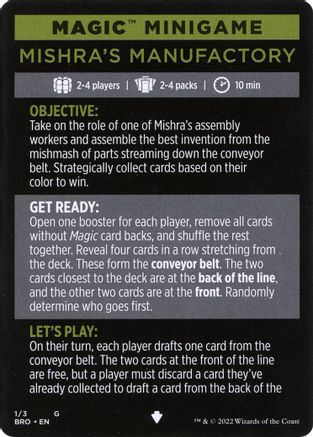 Magic Minigame: Mishra's Manufactory (BRO-001) - The Brothers' War