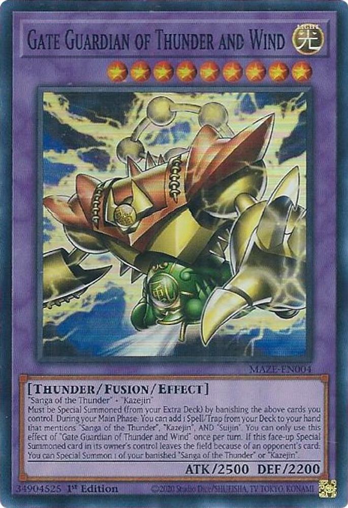 Gate Guardian of Thunder and Wind (MAZE-EN004) - Super Rare