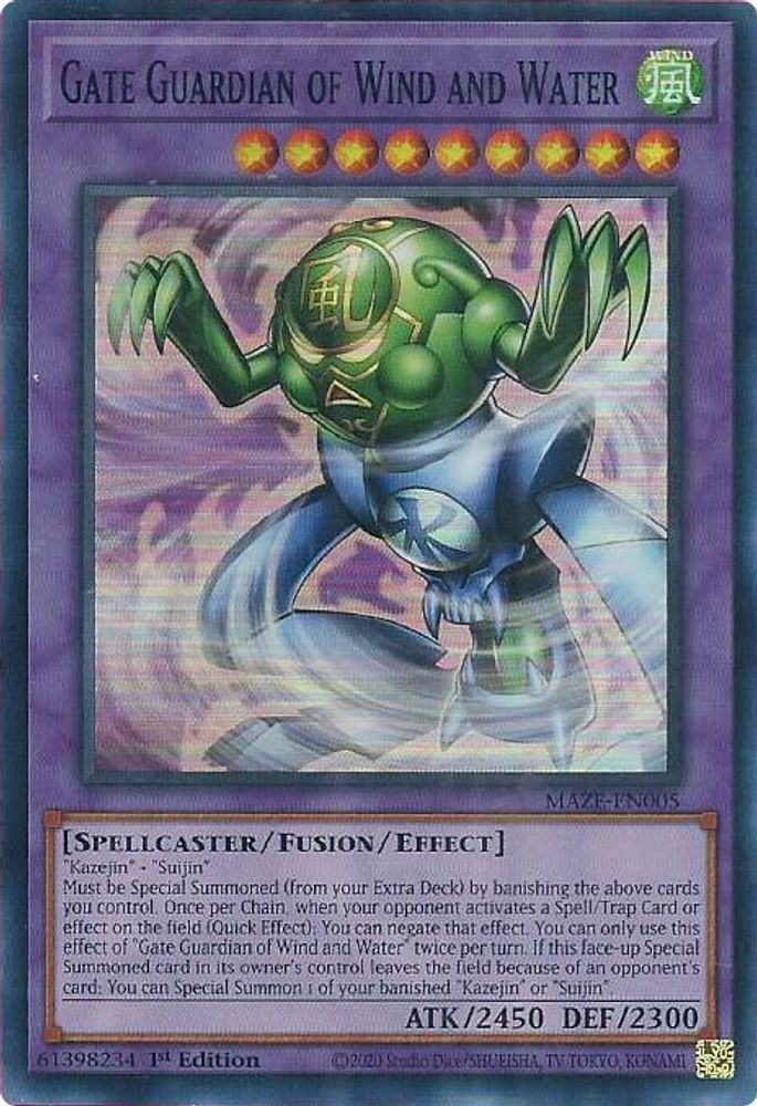 Gate Guardian of Wind and Water (MAZE-EN005) - Super Rare
