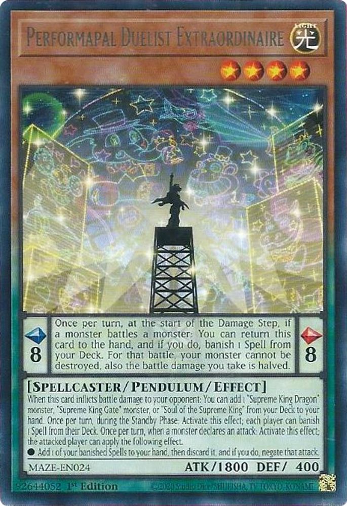 Performapal Duelist Extraordinaire (MAZE-EN024) - Rare