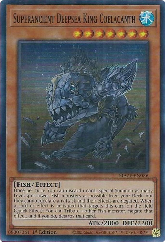 Superancient Deepsea King Coelacanth (MAZE-EN036) - Super Rare