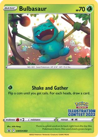 Bulbasaur (SWSH303) (Concours d'illustration 2022) [Épée et Bouclier : Black Star Promos] 