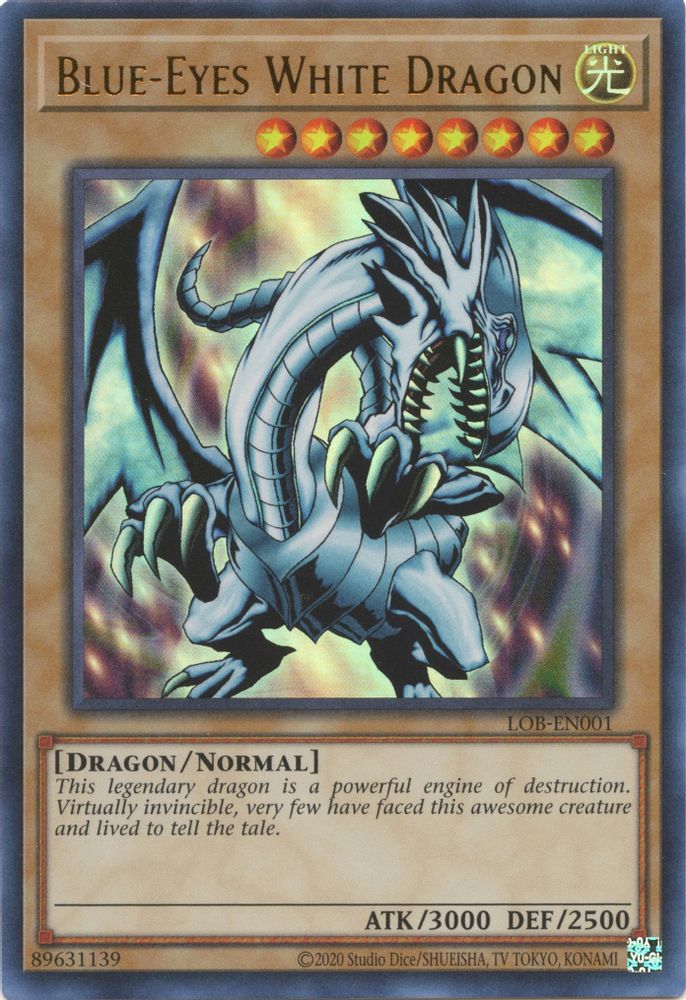 Blue-Eyes White Dragon (LOB-EN001) - Ultra Rare