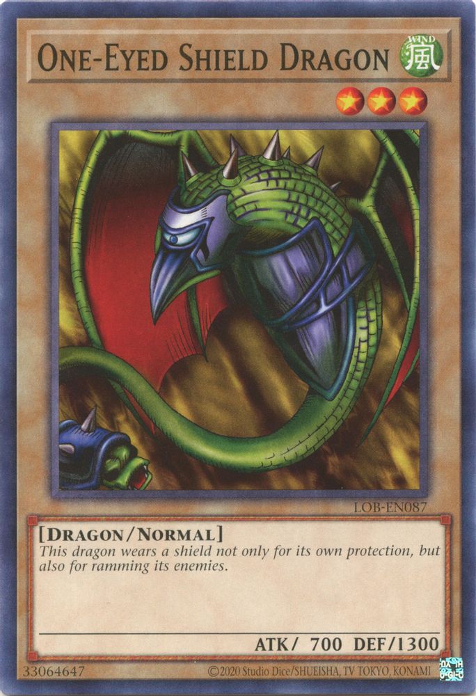One-Eyed Shield Dragon (LOB-EN087) - Common