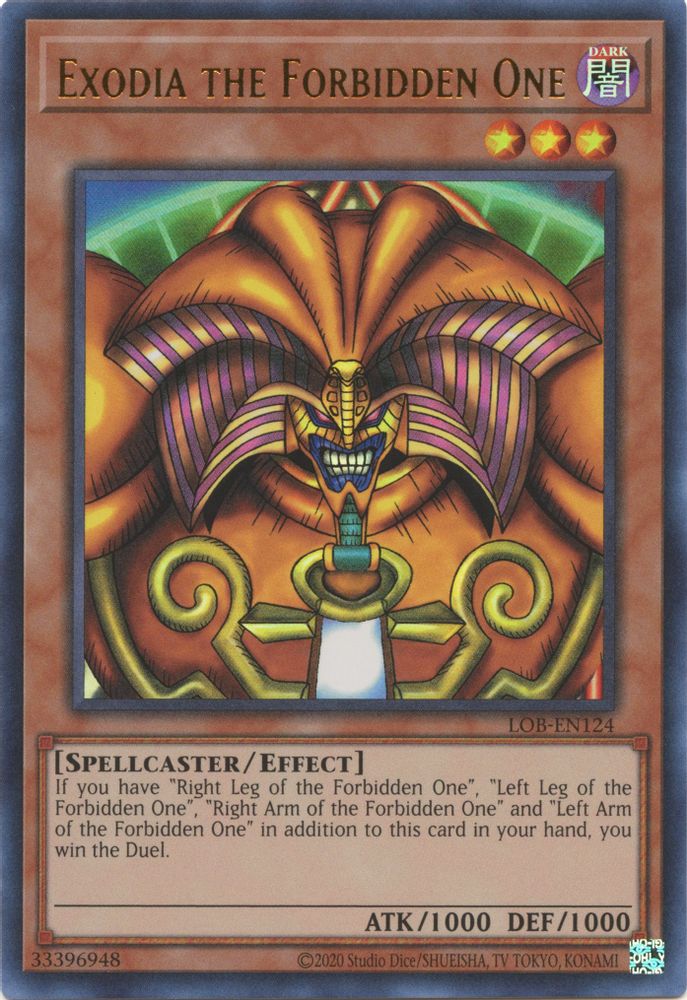 Exodia l'Interdit (25e anniversaire) [LOB-EN124] Ultra Rare 
