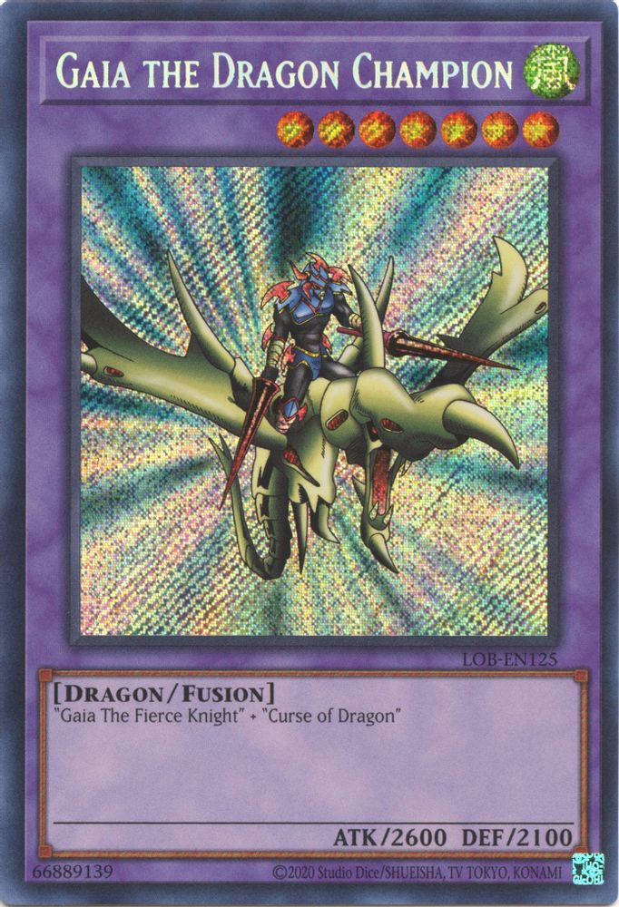 Gaia the Dragon Champion (LOB-EN125) - Secret Rare
