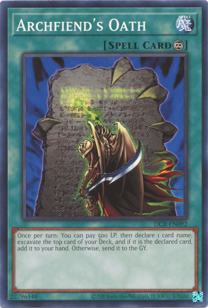 Archfiend's Oath (DCR-EN092) - Common