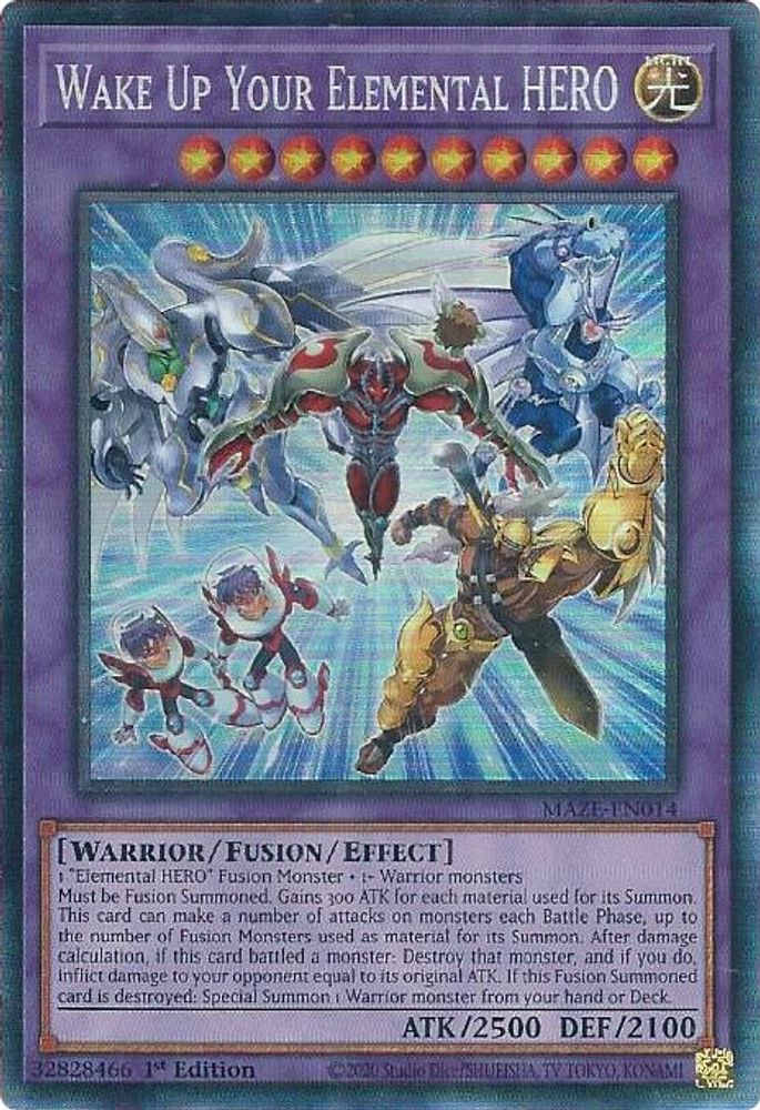 Wake Up Your Elemental HERO (CR) (MAZE-EN014) - Collector's Rare