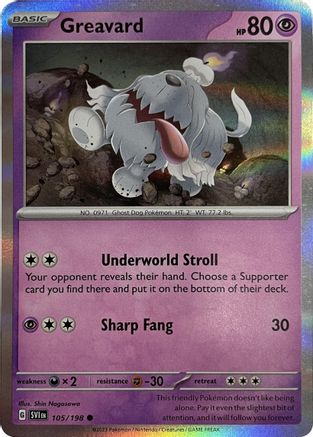 Greavard (105/198) (Mirage Holo) [Scarlet &amp; Violet : Coffret de Base]