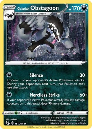 Galarian Obstagoon (Cosmos Holo) 161  - Holofoil - Holo Rare