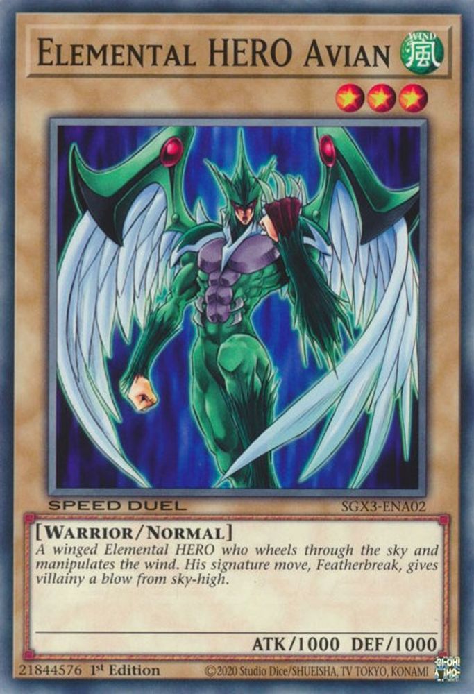 Elemental HERO Avian (SGX3-ENA02) - Common