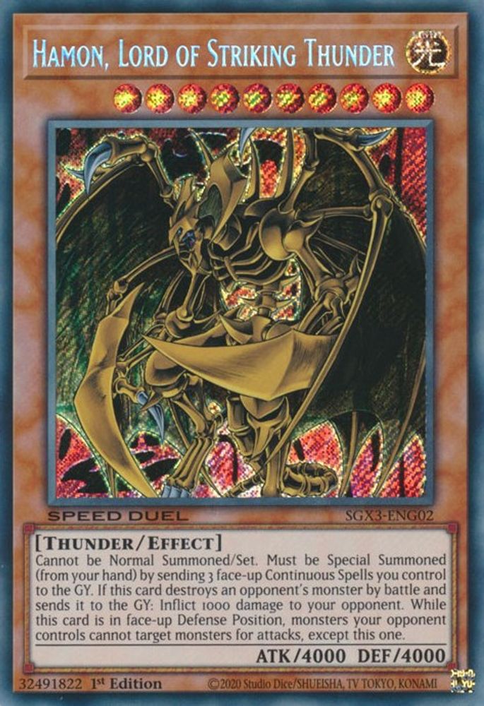 Hamon, seigneur du tonnerre frappant [SGX3-ENG02] Secret Rare 