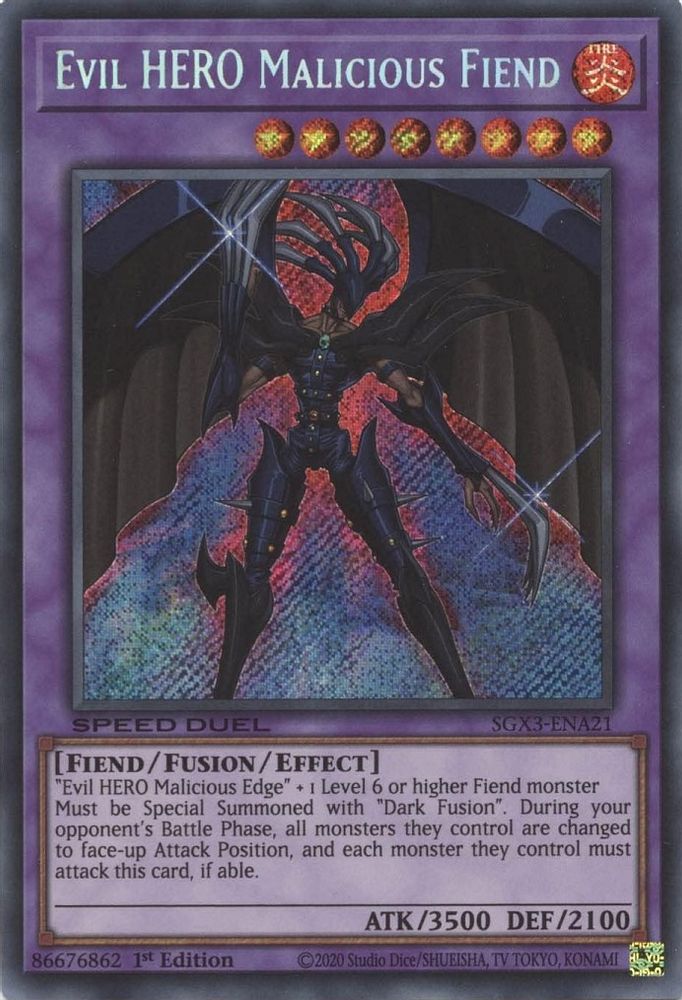 Evil HERO Malicious Fiend (Secret Rare) (SGX3-ENA21) - Secret Rare