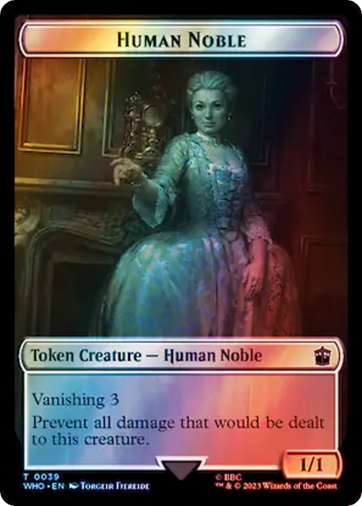 Noble humain // Jeton double face bête (Surge Foil) [Doctor Who Tokens] 