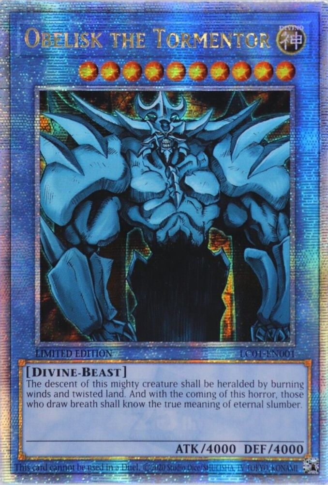 Obelisk the Tormentor (Quarter Century Secret Rare) (LC01-EN001) - Quarter Century Secret Rare