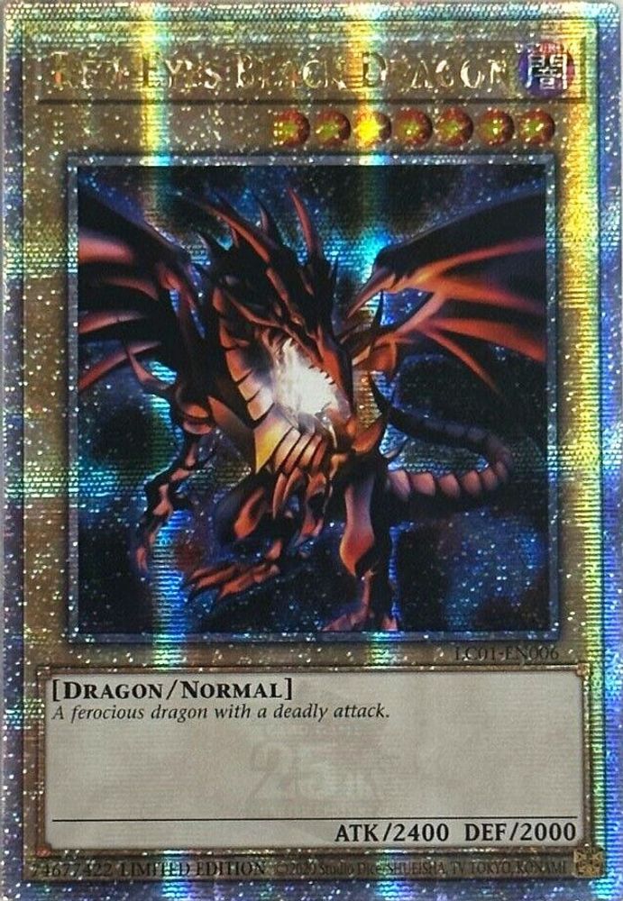 Dragon noir aux yeux rouges (25e anniversaire) [LC01-EN006] Quarter Century Secret Rare 