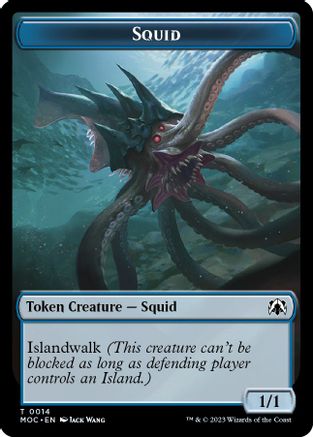 Squid // Human Double-sided Token (MOC-14 // 26) - Commander: March of the Machine