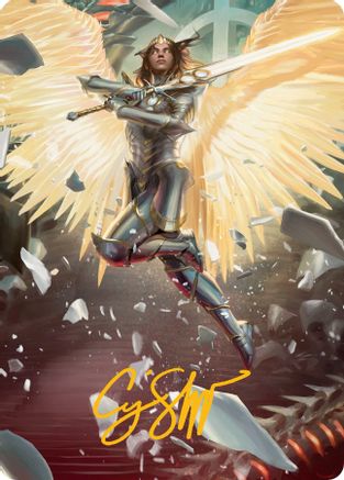 Archangel Elspeth Art Card (Gold-Stamped Signature) (ASMOM-001) - Art Series: March of the Machine
