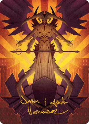 Atraxa, Praetors' Voice Art Card (Gold-Stamped Signature) (ASMOM-077) - Art Series: March of the Machine