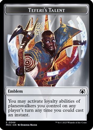 Emblem - Teferi's Talent // Phyrexian Myr Double-Sided Token (MOC-44 // 1) - Commander: March of the Machine Foil