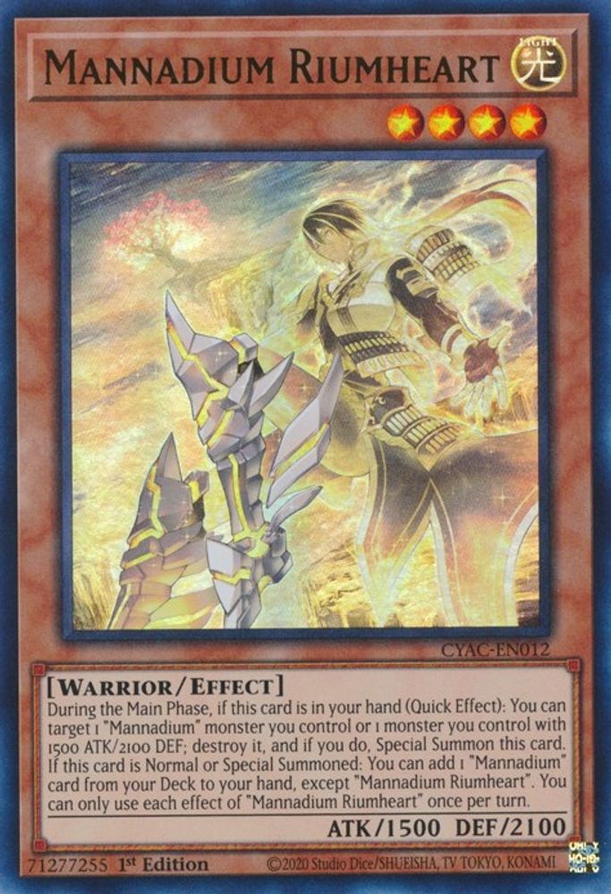 Mannadium Riumheart (CYAC-EN012) - Ultra Rare