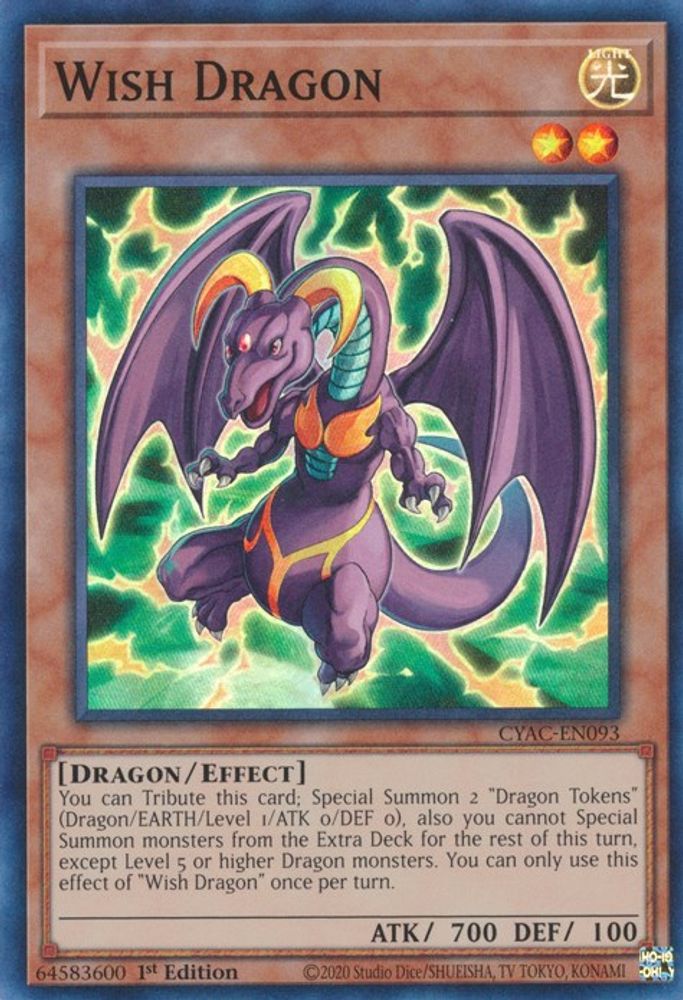 Wish Dragon (CYAC-EN093) - Super Rare