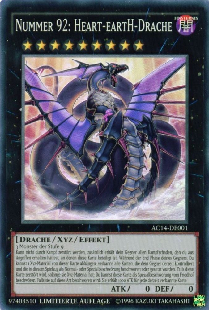 Number 92: Heart-eartH Dragon (German) - "Nummer 92: Heart-eartH-Drache" (AC14-DE001) - Super Rare