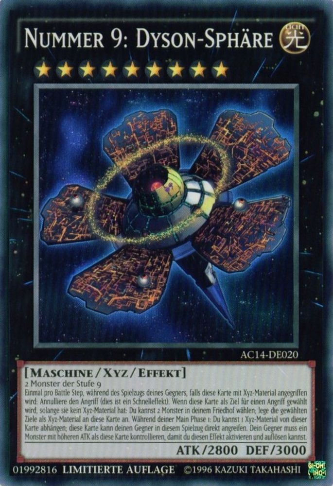 Number 9: Dyson Sphere (German) - "Nummer 9: Dyson-Sphäre" (AC14-DE020) - Super Rare