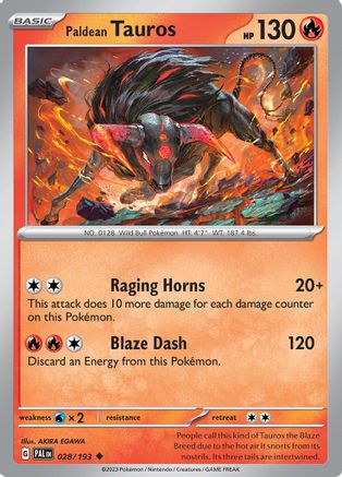 Paldean Tauros 028/193  - Uncommon