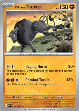 Paldean Tauros 108/193  - Uncommon