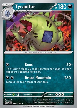 Tyranitar 135/193  - Holofoil - Rare