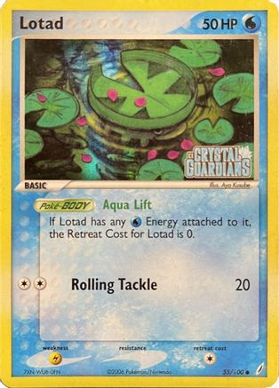 Lotad - 055/100 (EX Crystal Guardians Reverse Holofoil)/100  - Reverse Holofoil - Common