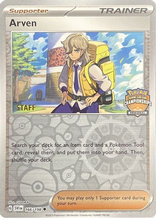 Arven - 166/198 (Regional Championships) [Staff]/198  - Reverse Holofoil - Promo
