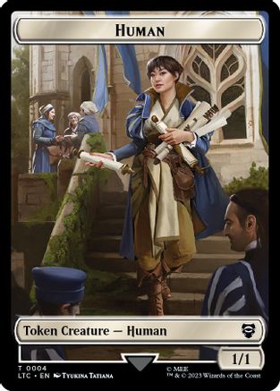 Human // Human Soldier (0001) Double-Sided Token (LTC-4 // 1) - Commander: The Lord of the Rings: Tales of Middle-earth