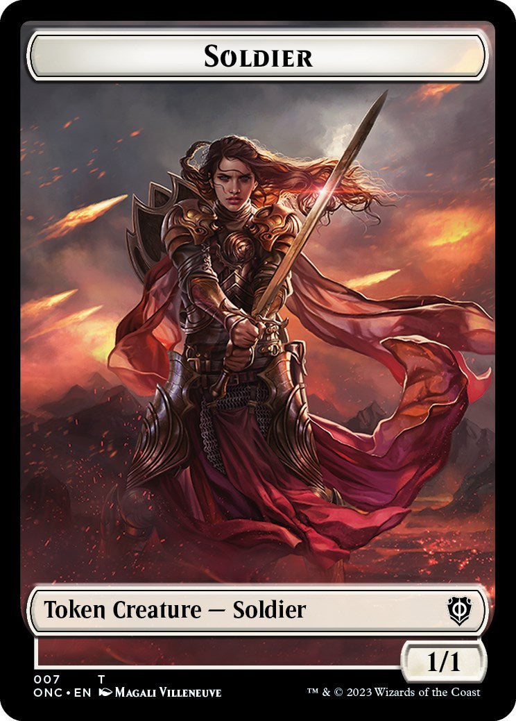 Soldat (007) // Jeton double face ange [Phyrexia : tous seront un jeton de commandant] 