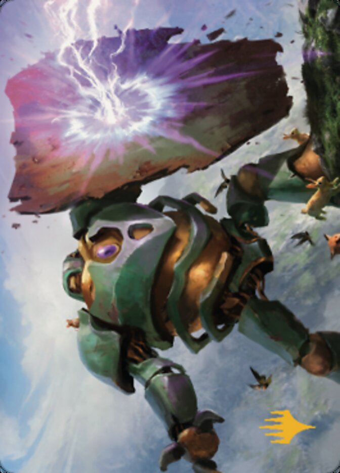 Carte d'art Walking Bulwark (signature estampillée or) [Dominaria United Art Series] 