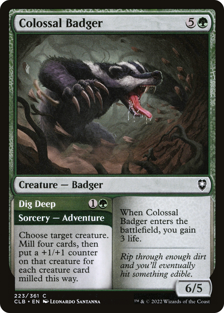 Blaireau colossal // Creusez profondément [Commander Legends : Battle for Baldur's Gate] 