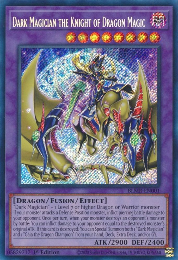 Dark Magician the Knight of Dragon Magic (BLMR-EN001) - Secret Rare