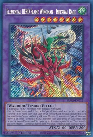 Elemental HERO Flame Wingman - Rage infernale [BLMR-EN012] Secret Rare 